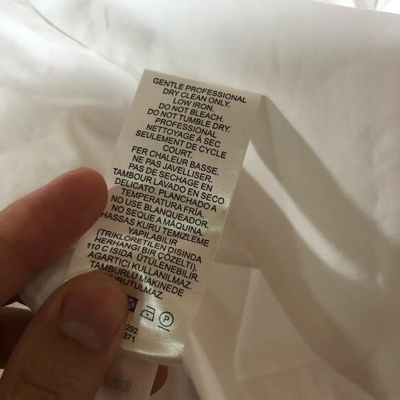 NWT Tibi white tech poplin popover with cutouts and snaps on back - Picture 11 of 12